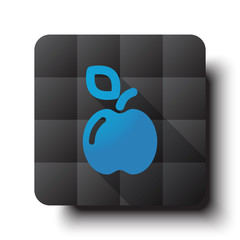 Wall Mural - flat apple icon on black app button with drop shadow