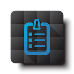 Wall Mural - Flat Checklist icon on black app button with drop shadow
