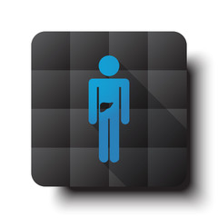 Wall Mural - flat liver icon on black app button with drop shadow