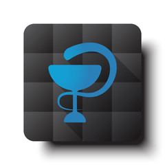 Wall Mural - flat medical icon on black app button with drop shadow