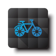 Wall Mural - flat bicycle icon on black app button with drop shadow