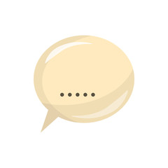 Glossy speech bubble icon, cartoon style