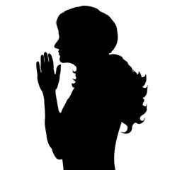 Canvas Print - Vector silhouette of woman.