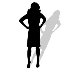 Canvas Print - Vector silhouette of woman.