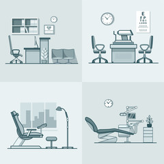 Wall Mural - gynecological gynecology dentist oculist eye doctor office hospital medicine woman healthcare room i