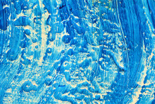 Grunge Brush Strokes Background. Blue Gradient Oil Paint Spot. A