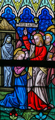 Fototapete - Stained Glass - Raising of Lazarus