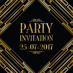 Wall Mural - party invitation art deco background