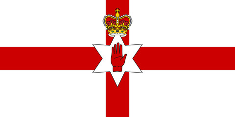 Flag of Northern Ireland (the Ulster banner) authentic version