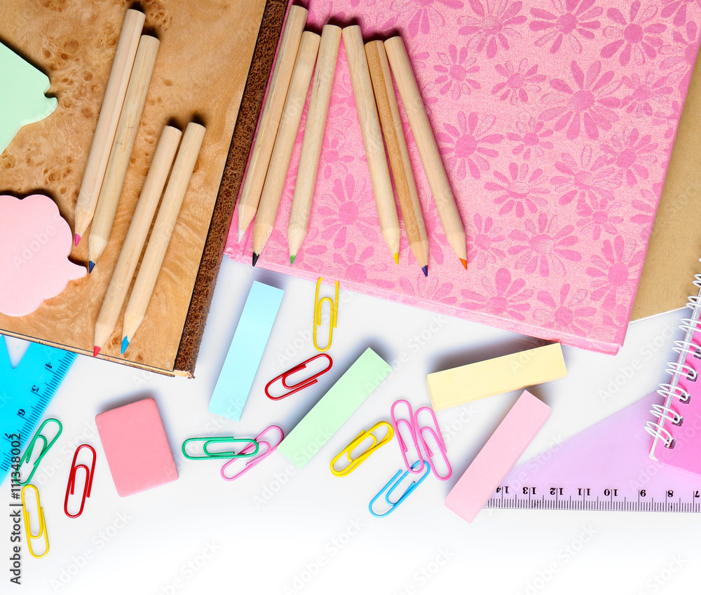 Set of stationery isolated on white