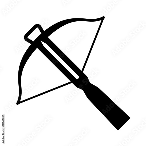 Crossbow projectile weapon flat icon for games and websites Poster Mural XXL
