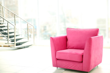 Sticker - Comfortable pink chair indoors