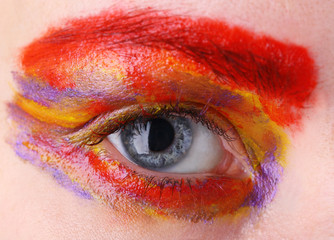 High fashion eye makeup, close up