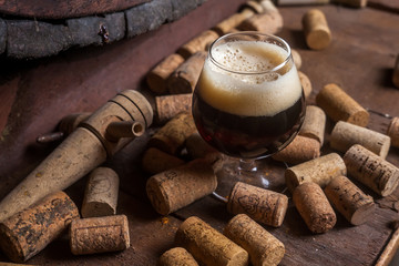 Poster - Dark beer and corks