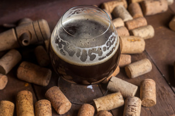 Poster - Dark beer and corks