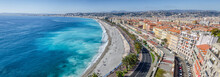 Large Panoramic View On Nice Bay Of Angels And Alps