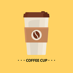 Wall Mural - Vector flat Coffee cup icon