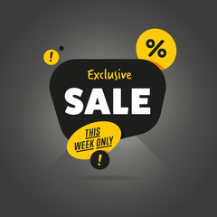 Wall Mural - exclusive sale advertising promotional banner with a special offer end of season text flat abstract 