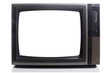 Vintage Television with shadow on white