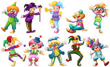 Clowns In Different Costumes
