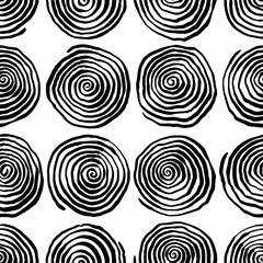 black spirals on a white background