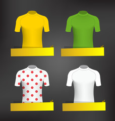 Cycling Jerseys Vector Set with blank Banner