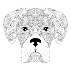 Sticker - head of dog on white background