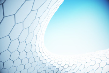 Wall Mural - white hexagon pattern
