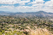 View of mountains and city from Mt. Helix Park in La Mesa, a city in San Diego, California. 
