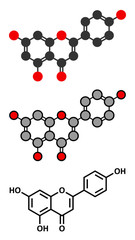 Canvas Print - Apigenin yellow herbal dye molecule.