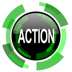 Aufkleber - action icon, green modern design isolated button, web and mobile app design illustration