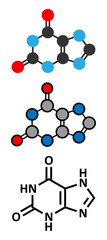 Poster - Xanthine purine base molecule.