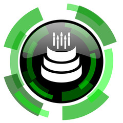 Leinwandbilder - cake icon, green modern design isolated button, web and mobile app design illustration