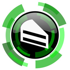 Leinwandbilder - cake icon, green modern design isolated button, web and mobile app design illustration