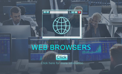 Poster - Web Browsers Global Page Site Interface Concept