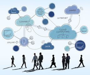 Wall Mural - Cloud Computing Networking Connecting Concpet