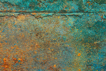 Wall Mural - Rusty dirty iron metal plate background. Old rusty metal. Colorful rusted metal with copy space for text or image.