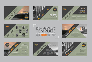 Wall Mural - set of presentation template for brochure flyer marketing and company profile