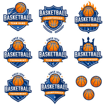 Wall Mural - Vector Basketball Logos