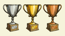 Cups Of The Winner. Vector Drawing