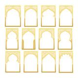 Fototapeta  - Gold Design Arab windows for Ramadan Kareem Template 