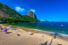 Mountain Sugar Loaf And Vermelha Beach In Rio De Janeiro. Brazil