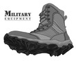 Vector Illustration Gray Army Boot