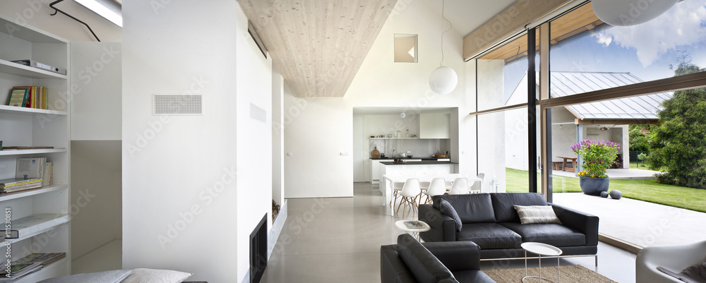 Obraz na płótnie interior large luxury house large living space w salonie