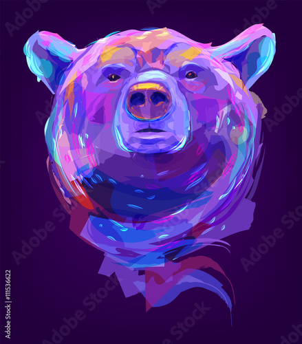 Foto-Plissee zum Schrauben - The cute colored bear head (von Krolone)