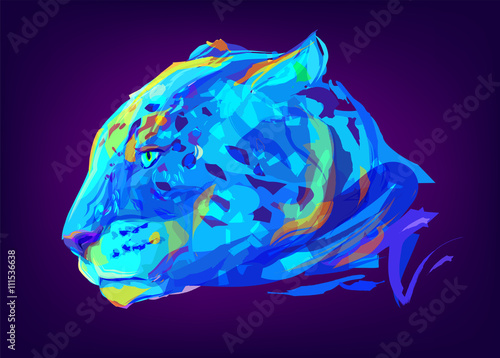 Foto-Plissee zum Schrauben - The cute colored jaguar head (von Krolone)