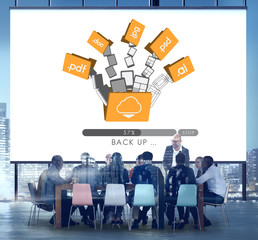 Wall Mural - cloud networking computing back up concept