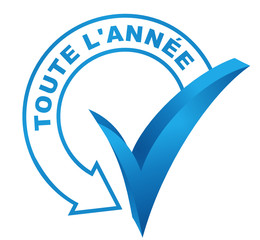 Sticker - toute l'année sur symbole validé bleu