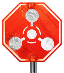 Wall Mural - Chemical weapon sign, 3D rendering, a red stop sign