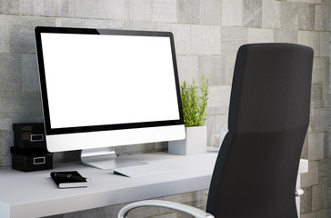 Wall Mural - industrial workspace mockup